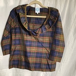 Devon Bauer Silk Plaid Blouse